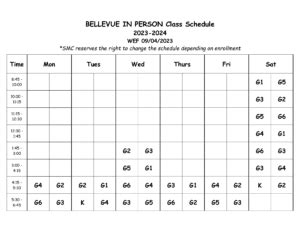 singapore math bellevue schedule